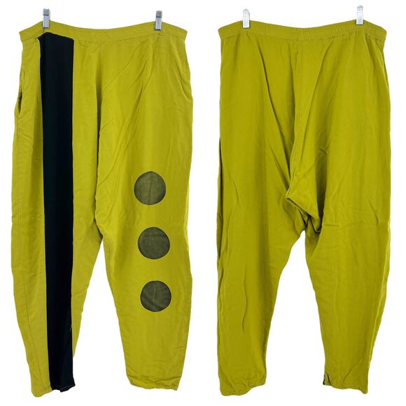 Fetish Blues (L) (34) Men's American VINTAGE 90's Yellow Black Loose Fit Pants - Picture 1 of 10